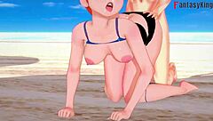 Gwen Tennyson enjoys a bikini day on the beach