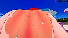 Gwen's beach bikini adventure in animated porn film