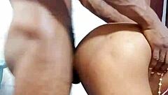 Little African teen slut bent over for doggystyle