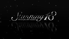 Camille In Gray Stockings: Pretty Brunette Solo Teases Shaved Pussy And Small Tits