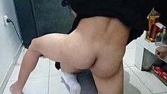 Passionate kitchen anal with a Latina in uniform and more