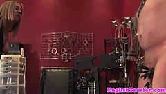 BDSM Mistress Whips Her Chained Submissive