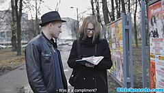 Petite nerd teen pounded after class