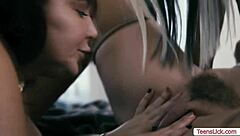 Three hot milf women engage in a threesome with oral sex and fingering