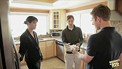 Rowdy Neighbors Pound Brunette Slut Anal Hard