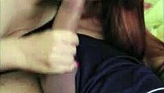 Gabbie luna rides dick, friend cums inside while sister films.