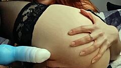 Teen uses Bad Dragon dildo for creampie in sex tape