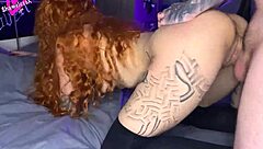 Intense doggystyle fucking and deepthroat POV with cum on ass for redhead amateur.