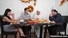 Muslim Girl Gets Fucked Hard on Thanksgiving Table with Toys.