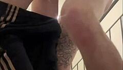 I saw guy jerking off and joined with blowjob