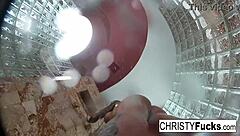 Hot shower behind-the-scenes fun with christy and dahlia, exploring lesbian tits and oral pleasures