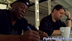 glam lesbians finger each other in wrestling stockings