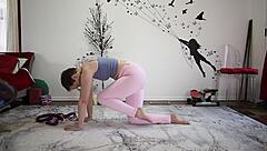 A yoga class with a hot milf and her girlfriend, who are not afraid to be dominant