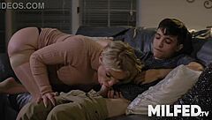 Mom in law seduces young boyfriend with blowjob and tits