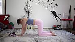 Yoga lesson 370 with brunette babe