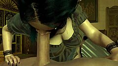 Beautiful gothic elf gives a very hot POV 3D experience