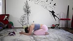 A yoga class with a hot milf and her girlfriend, who are not afraid to be dominant
