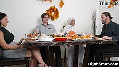 Muslim Girl Gets Fucked Hard on Thanksgiving Table with Toys.