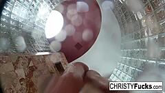 Hot shower behind-the-scenes fun with christy and dahlia, exploring lesbian tits and oral pleasures