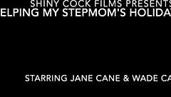 helping my curvy stepmom with holiday stress by fucking her big ass hard