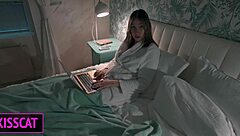 Stepmom gets her pussy creampied by stepson in bedroom