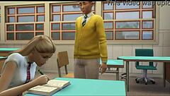 Teacher Licks and Fucks Teen Student Hardcore in Classroom Hentai Cartoon