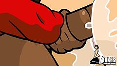 The submissive woman, bound and blindfolded, endures deepthroat in a high-definition fetish scene.