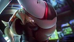 D.Va, Mercy, and Widowmaker dive into intense lesbian licking and blowjobs on the battlefield.