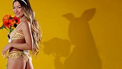 Asian Teen 18+ Babe Kelly Lu Strips In Lingerie, Revealing Pierced Nipples And Ripping Clothes For Playboy