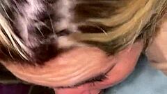 blonde friend enjoys homemade fun with girlfriend