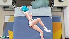 Yuki behr, a transsexual personal trainer in an animated porn video