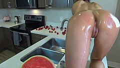 Young Asian Girl Experiences Intense Orgasm From Fruit Cum In Hentai Anime Scene