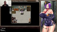 Beautiful woman with big boobs, Karryn Price, in a popular hentai game