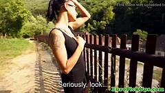 Euro Slut In Glasses Receives Facial From POV Cumshot In Public Reality!