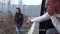 Shy gypsy girl GRABBED on street for PUBLIC COCKRIDE!