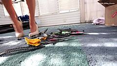 A detailed scene of picking up toys.