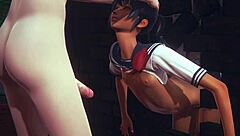 Yaoi Femboy Simon in Hardcore Crossdress Anime Action