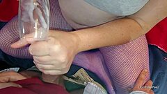 Up close cum and piss play in panties!