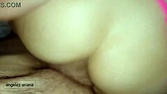 Double dildo action with creamy climax on big tits