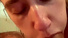 Anastasia, the Italian brunette, learns how to give a perfect blowjob with a big cock