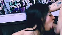 Brunette gets dominated by big cock in this Hentai video