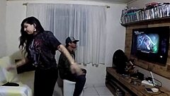He is playing Play 2 while she is having sex