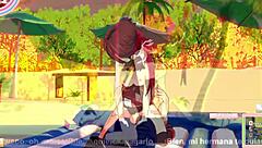 Houshou Marine Gets Fucked On Sex Beach In Hentai