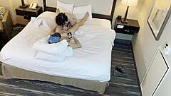 Tattoed beauty gives a great performance