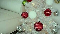 Alexis Adams sucks cock bent over for christmas gift