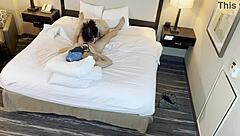 Tattoed beauty gives a great performance