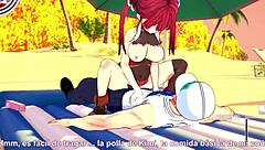 Houshou Marine Gets Fucked On Sex Beach In Hentai