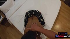 Thai teen girlfriend at hotel with big white boyfriend