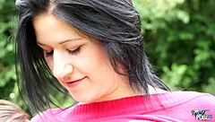 Biker fucks slender slut publicly