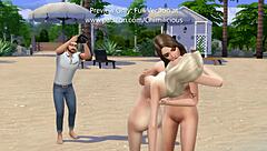 Lucky cameraman feels ecstatic during threesome with blonde super models riding and creampie